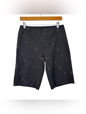 Wild Rye Womens Black Moon Star Print Mountain Bike Shorts Sz 6 Outdoor Hiking
